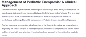 Management of Pediatric Encopresis: A Clinical Approach