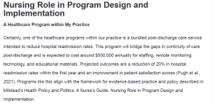 Nursing Role in Program Design and Implementation