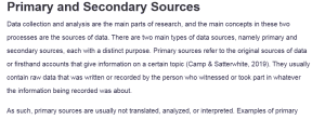Primary and Secondary Sources