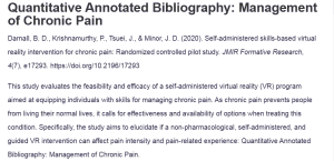 Quantitative Annotated Bibliography: Management of Chronic Pain