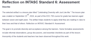 Reflection on INTASC Standard 6: Assessment