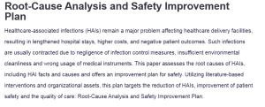 Root-Cause Analysis and Safety Improvement Plan