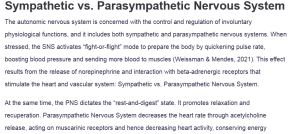 Sympathetic vs. Parasympathetic Nervous System