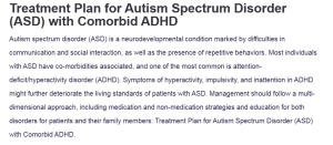 Treatment Plan for Autism Spectrum Disorder (ASD) with Comorbid ADHD