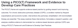 Using a PICO(T) Framework and Evidence to Develop Care Practices