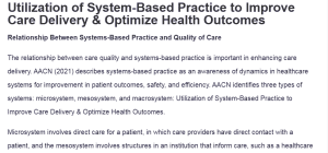 Utilization of System-Based Practice to Improve Care Delivery & Optimize Health Outcomes