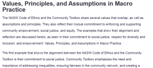 Values, Principles, and Assumptions in Macro Practice