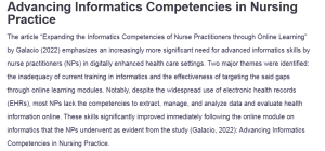 Advancing Informatics Competencies in Nursing Practice