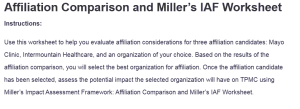 Affiliation Comparison and Miller’s IAF Worksheet