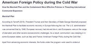 American Foreign Policy during the Cold War