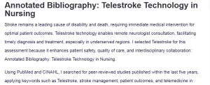 Annotated Bibliography: Telestroke Technology in Nursing