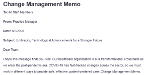 Change Management Memo