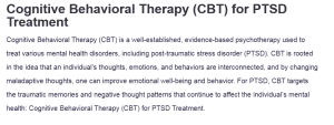 Cognitive Behavioral Therapy (CBT) for PTSD Treatment