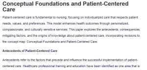 Conceptual Foundations and Patient-Centered Care