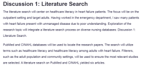 Discussion 1: Literature Search