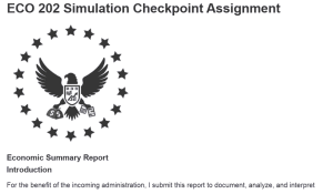 ECO 202 Simulation Checkpoint Assignment