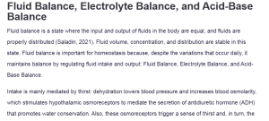Fluid Balance, Electrolyte Balance, and Acid-Base Balance
