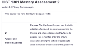 HIST 1301 Mastery Assessment 2