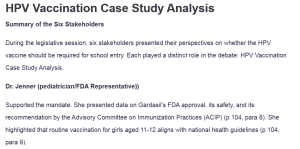 HPV Vaccination Case Study Analysis