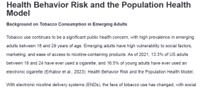 Health Behavior Risk and the Population Health Model