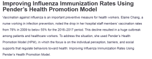 Improving Influenza Immunization Rates Using Pender’s Health Promotion Model