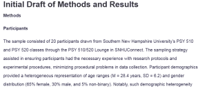 Initial Draft of Methods and Results