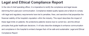 Legal and Ethical Compliance Report