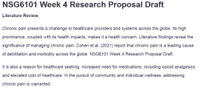 NSG6101 Week 4 Research Proposal Draft