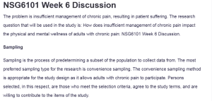 NSG6101 Week 6 Discussion