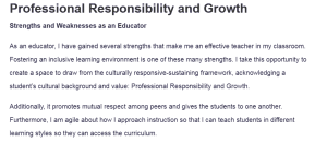 Professional Responsibility and Growth