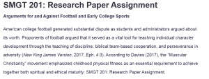 SMGT 201: Research Paper Assignment