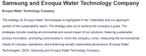 Samsung and Evoqua Water Technology Company