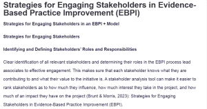 Strategies for Engaging Stakeholders in Evidence-Based Practice Improvement (EBPI)