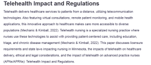 Telehealth Impact and Regulations
