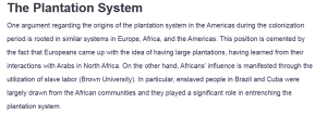 The Plantation System