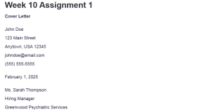 Week 10 Assignment 1