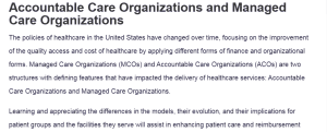 Accountable Care Organizations and Managed Care Organizations