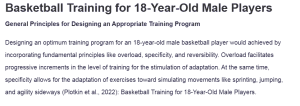 Basketball Training for 18-Year-Old Male Players