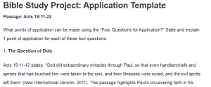 Bible Study Project: Application Template
