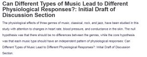 Can Different Types of Music Lead to Different Physiological Responses?: Initial Draft of Discussion Section