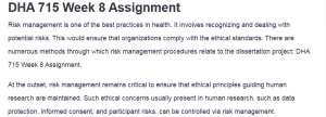 DHA 715 Week 8 Assignment