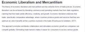 Economic Liberalism and Mercantilism