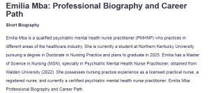 Emilia Mba: Professional Biography and Career Path