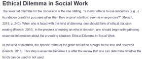 Ethical Dilemma in Social Work