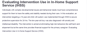 Evaluating Intervention Use in In-Home Support Service (IHSS)