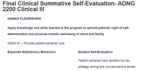 Final Clinical Summative Self-Evaluation- ADNG 2200 Clinical III