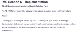 IMC Section 6 – Implementation