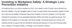 Investing in Workplace Safety: A Strategic Loss Prevention Initiative