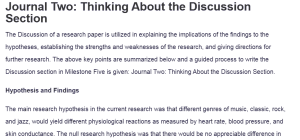 Journal Two: Thinking About the Discussion Section