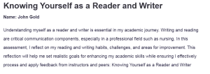 Knowing Yourself as a Reader and Writer